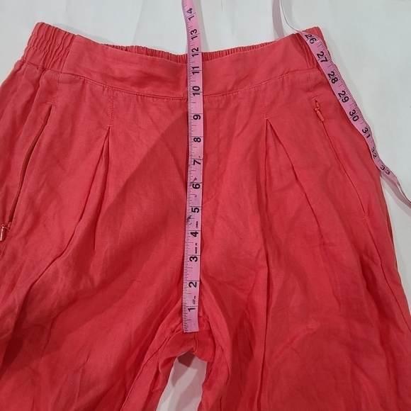 Athleta Playa Linen Set Top & Wide Leg Crop Pants Passionfruit Coral Small 6 S - Picture 12 of 16